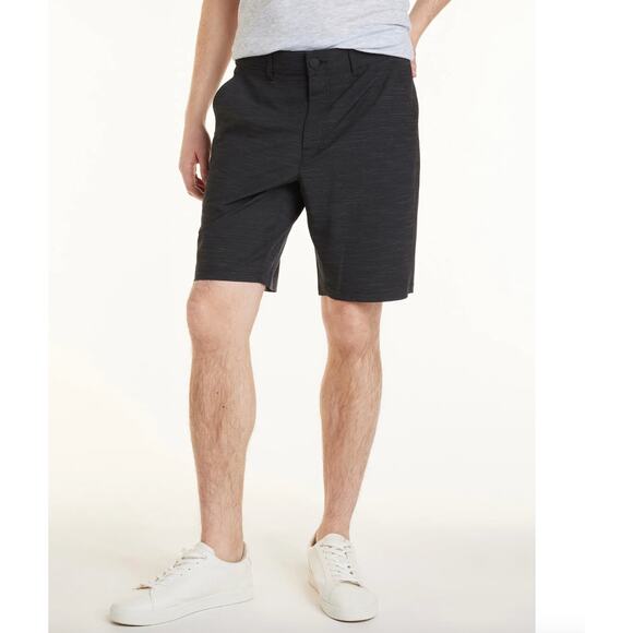 George Flat Front 9" Inseam Black Soot Shorts W: 32" - Picture 2 of 4